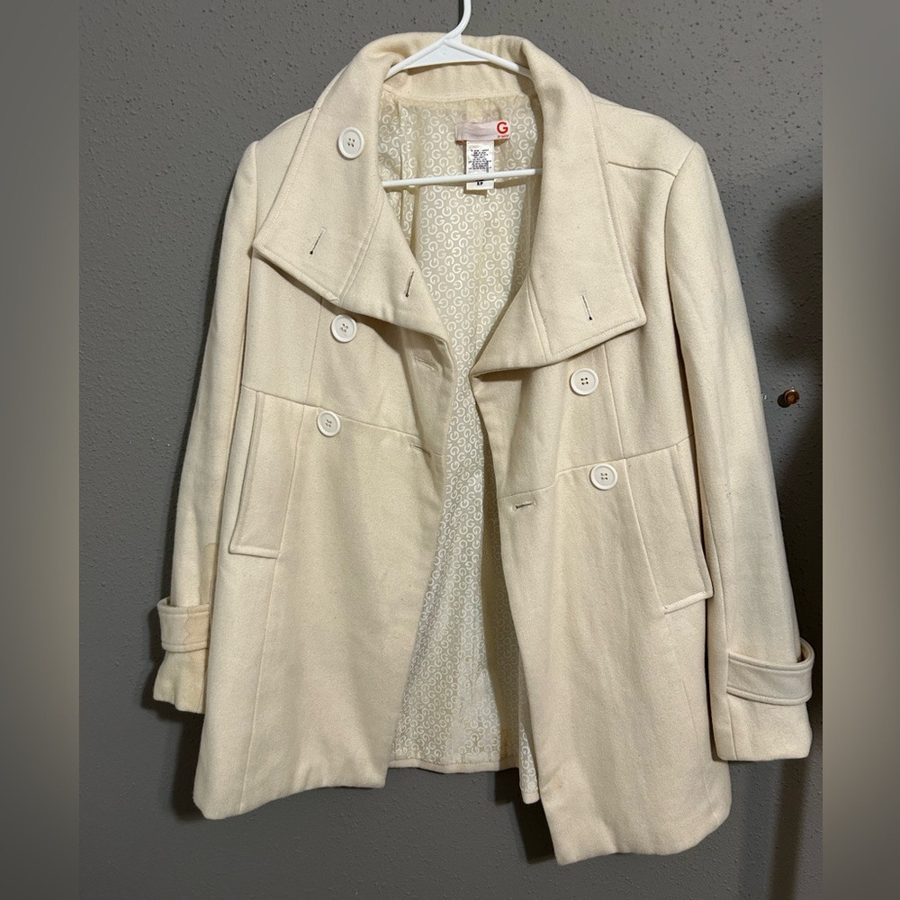 Guess Women's Cream Pea Coat